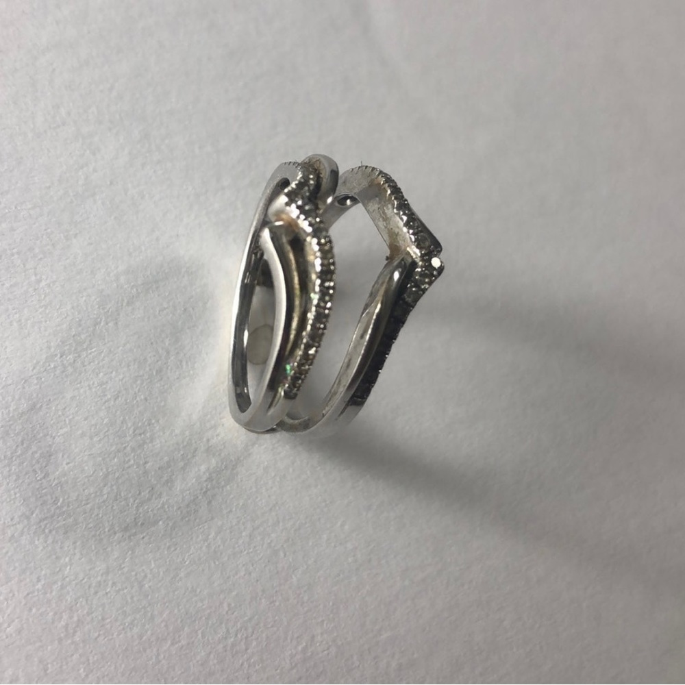 10k solid white gold diamond ring enhancer